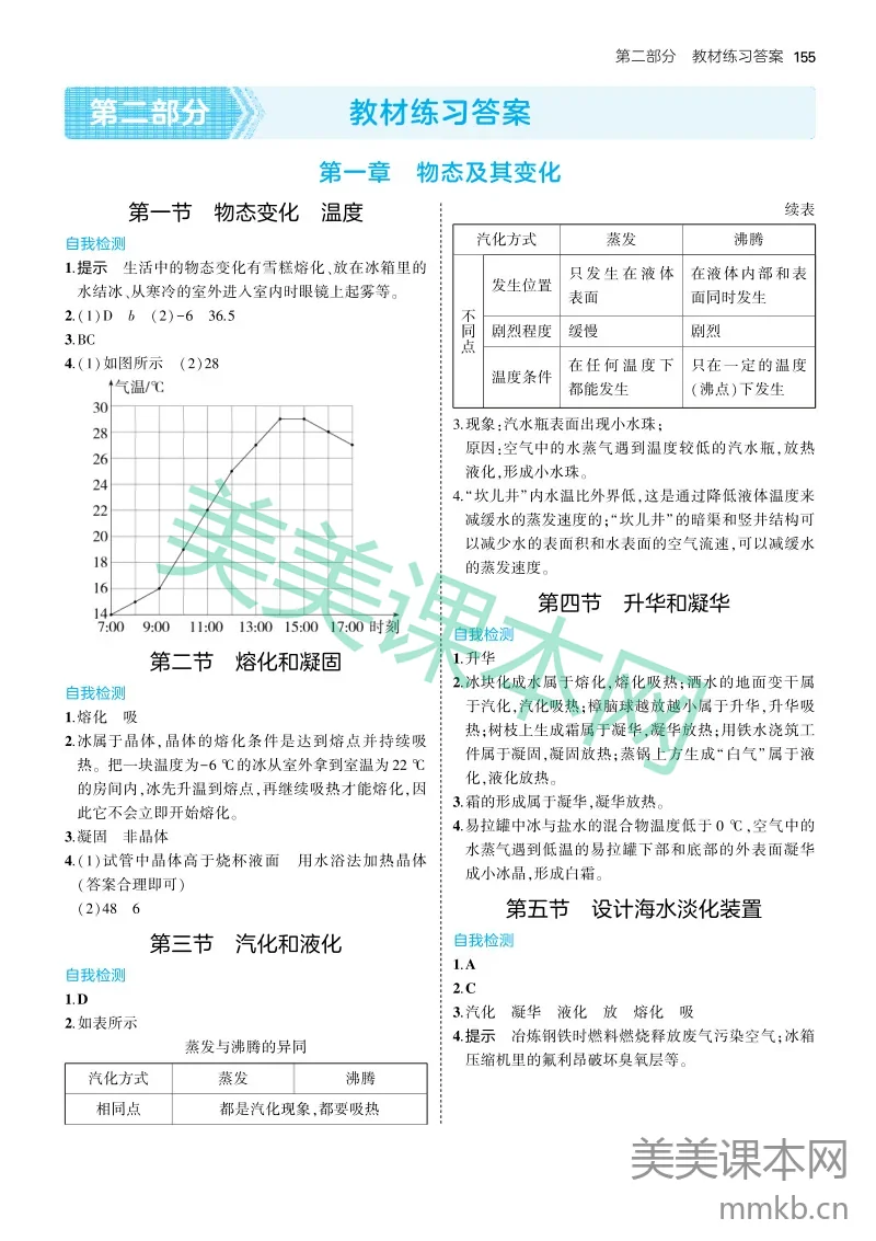 2025版初中物理八上北师大版-教材练习答案